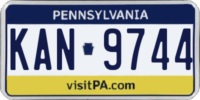 PA license plate KAN9744