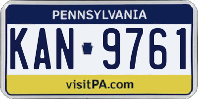 PA license plate KAN9761