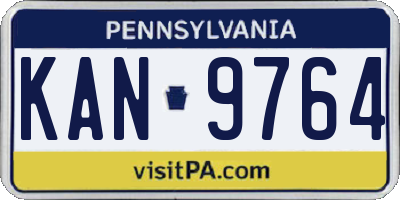PA license plate KAN9764
