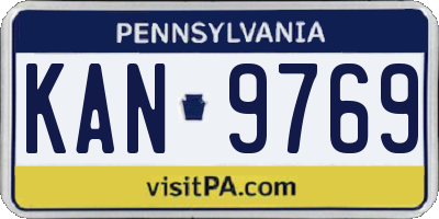 PA license plate KAN9769
