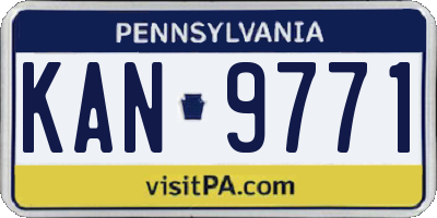 PA license plate KAN9771