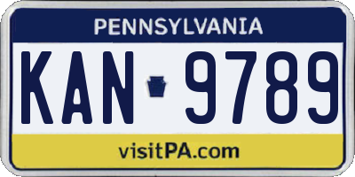 PA license plate KAN9789