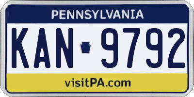 PA license plate KAN9792