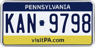 PA license plate KAN9798