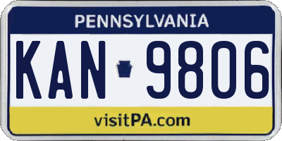 PA license plate KAN9806