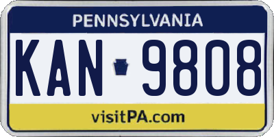 PA license plate KAN9808