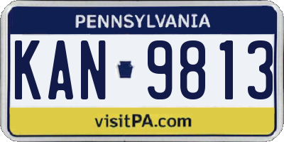 PA license plate KAN9813