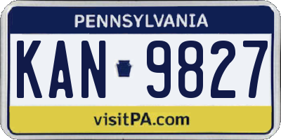 PA license plate KAN9827