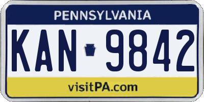PA license plate KAN9842