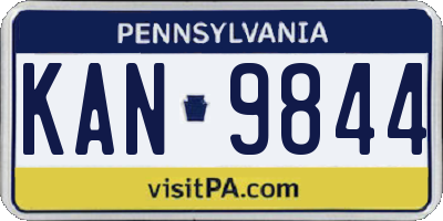 PA license plate KAN9844