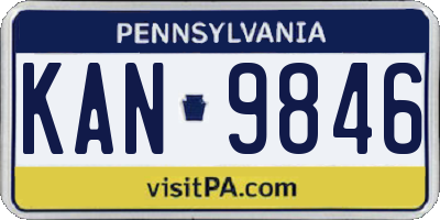 PA license plate KAN9846