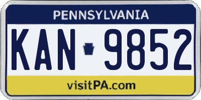PA license plate KAN9852