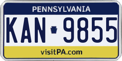 PA license plate KAN9855