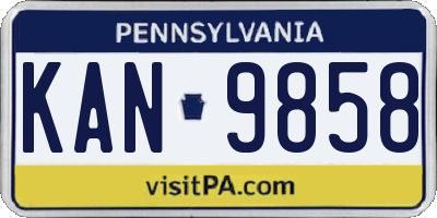 PA license plate KAN9858
