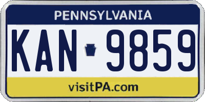 PA license plate KAN9859