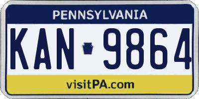 PA license plate KAN9864