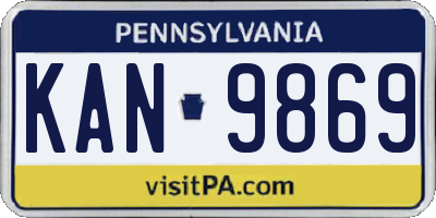 PA license plate KAN9869