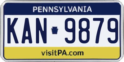 PA license plate KAN9879