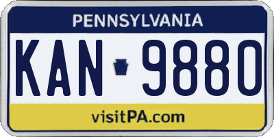PA license plate KAN9880