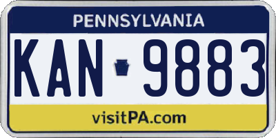 PA license plate KAN9883