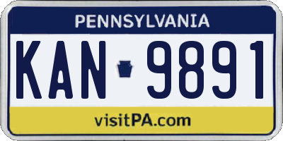 PA license plate KAN9891