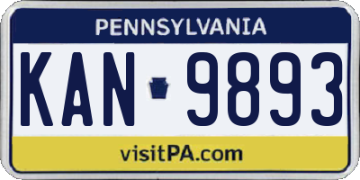 PA license plate KAN9893