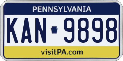 PA license plate KAN9898