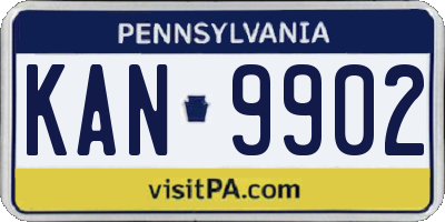 PA license plate KAN9902