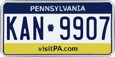 PA license plate KAN9907