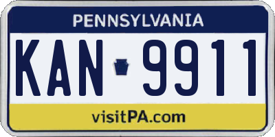 PA license plate KAN9911