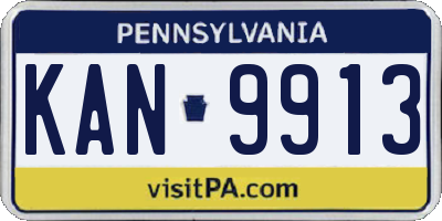 PA license plate KAN9913