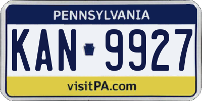 PA license plate KAN9927
