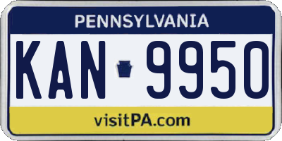 PA license plate KAN9950