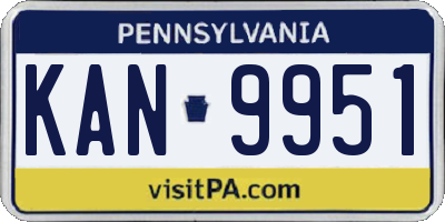 PA license plate KAN9951