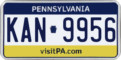 PA license plate KAN9956