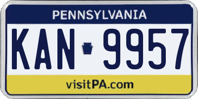 PA license plate KAN9957