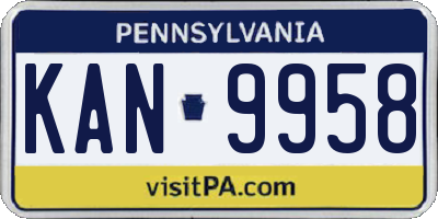 PA license plate KAN9958