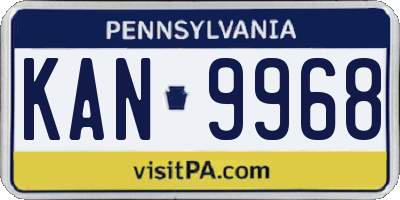 PA license plate KAN9968