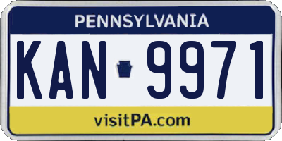 PA license plate KAN9971