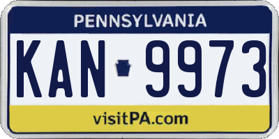 PA license plate KAN9973