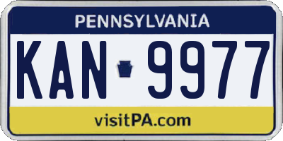 PA license plate KAN9977