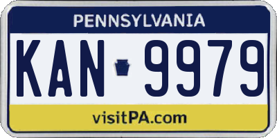 PA license plate KAN9979