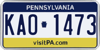 PA license plate KAO1473