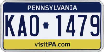 PA license plate KAO1479