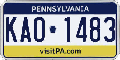 PA license plate KAO1483