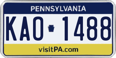 PA license plate KAO1488