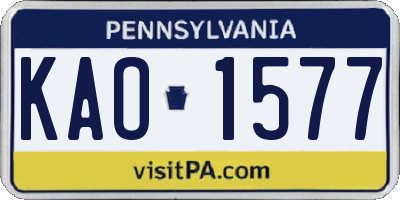 PA license plate KAO1577