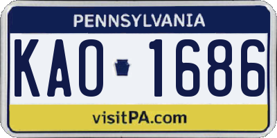 PA license plate KAO1686