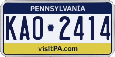 PA license plate KAO2414