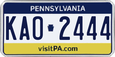 PA license plate KAO2444